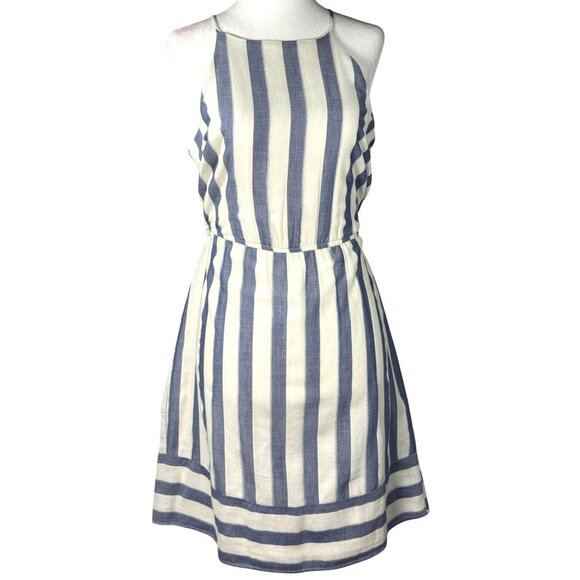 Altar'd State Womens Dress Size S Blue Striped Sleeveless Halter Elastic Waist - Picture 1 of 9